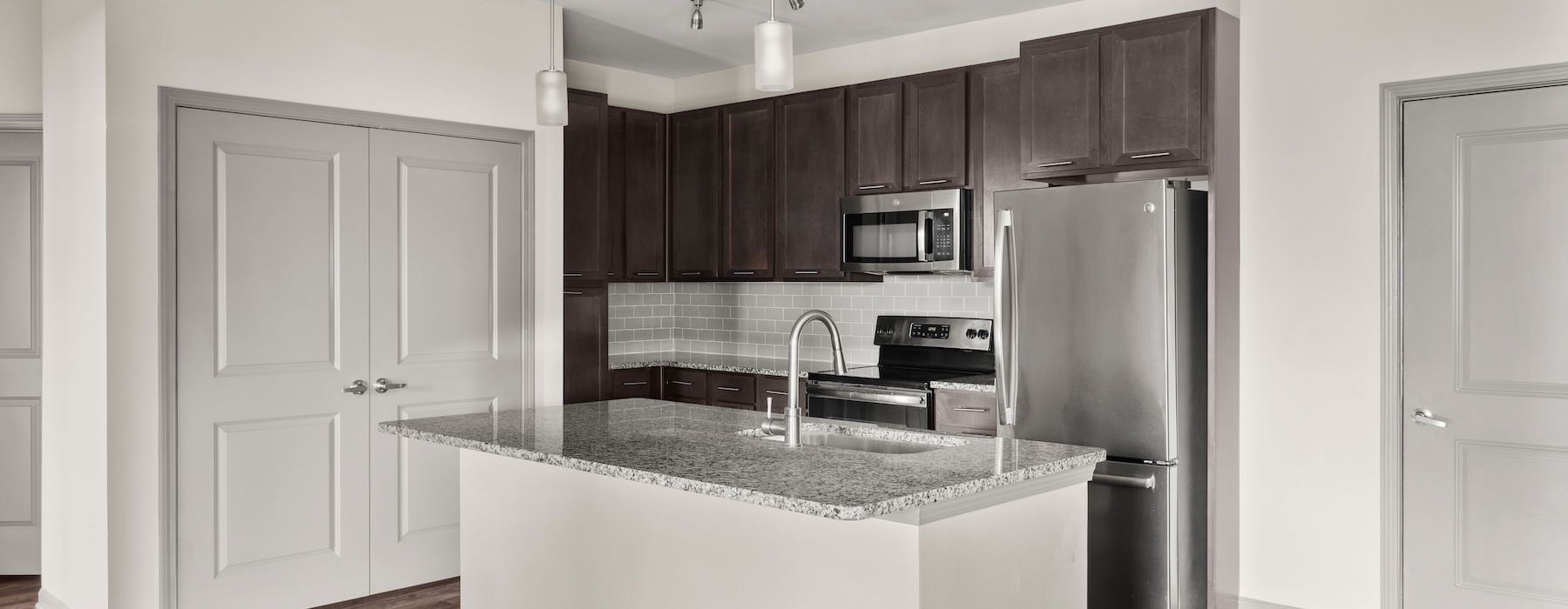 kitchen with stainless steel appliances and an island